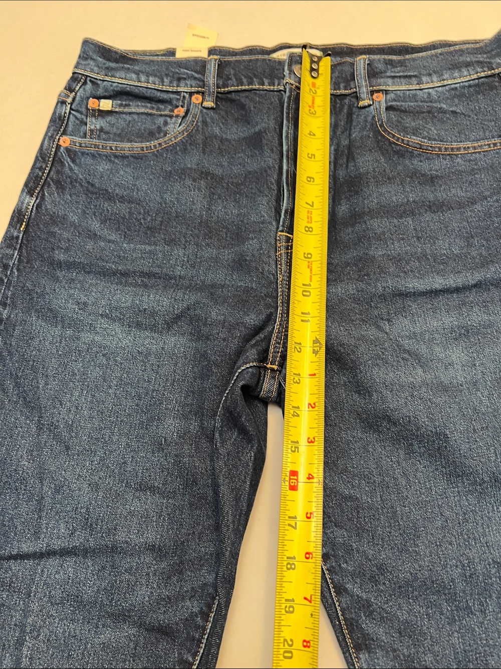AE 77 AMERICAN EAGLE PREMIUM STRAIGHT CROP BUTTON FLY DENIM JEANS SIZE 14 - Picture 6 of 16